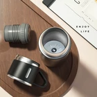 Kép 2/4 - Rozsdamentes acél 500 ml-es termosz készlet – szivárgásmentes, hosszú hőtartással - Szürke