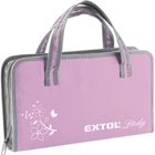 Kép 2/2 - Szerszámkészlet 39 db 1/4"  Extol Lady rózsaszín 8 dugófej (5-14mm), fogó, csavarhúzók, kalapács, BIT-ek - (6596)