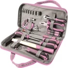 Kép 1/2 - Szerszámkészlet 39 db 1/4"  Extol Lady rózsaszín 8 dugófej (5-14mm), fogó, csavarhúzók, kalapács, BIT-ek - (6596)