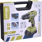 Kép 9/10 - Akkus fúrócsavarozó 20V, kefementes, 35 Nm, 2×2000 mAh akkuval és töltővel, Extol Craft (402450)