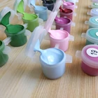 Kép 4/6 - Festőkészlet vászon kreatív 28db-os előrajzolt számozott segítsége alapján 40x50 cm Eiffel torony Párizs