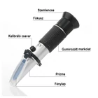 Kép 4/6 - Kézi refraktométer méz cukor- és víztartalmának mérésére (Brix 58-90%, víz 12-27%)