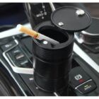 Kép 5/9 - Univerzális hamutartó hordozható fém, autós pohártartóba (6 x 9,5 cm) fekete