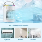 Kép 14/16 - Asztali léghűtő és párásító hűtőventilátor 3 fokozattal, időzítővel, RGB fénnyel (CF-516)