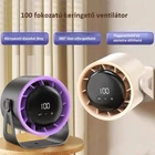 Kép 2/11 - Asztali ventilátor, falra szerelhető, USB újratölthető, 100 fokozatú (fehér)