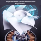 Kép 9/11 - Asztali ventilátor, falra szerelhető, USB újratölthető, 100 fokozatú (fehér)