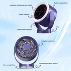 Kép 3/11 - Asztali ventilátor, falra szerelhető USB újratölthető mini ventilátor (sötétszürke)
