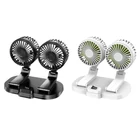 Kép 2/6 - Autós műszerfali ventilátor kétfejes, 5 V-os USB-s (fehér)