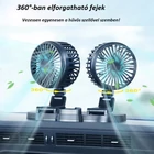 Kép 3/6 - Autós műszerfali ventilátor kétfejes, 5 V-os USB-s (fehér)