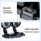 Kép 5/6 - Autós műszerfali ventilátor kétfejes, 5 V-os USB-s (fehér)