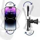 Kép 2/5 - Autós profi telefontartó szellőzőrácsra, gumírozott tartókarokkal, automatikus gravitációs rendszerű, egykezes (ezüst-fekete)
