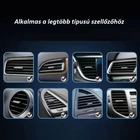 Kép 5/5 - Autós profi telefontartó szellőzőrácsra, gumírozott tartókarokkal, automatikus gravitációs rendszerű, egykezes (ezüst-fekete)