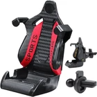 Kép 1/7 - Autós profi telefontartó igényeseknek szellőzőrácsra, gravitációs, sportülés forma (piros-fekete)