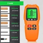 Kép 4/10 - Digitális detektor, rejtett fém és fa tárgyak, feszültség alatti vezeték keresésére, LCD kijelzővel (HW-QB6) narancs