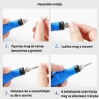 Kép 7/8 - Elektromos manikűr pedikűr műköröm - köröm csiszoló polírozó gép készlet 12 db-os (USB-s) Red Rose
