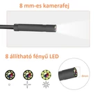 Kép 5/12 - Endoszkóp kamera függőleges kijelzővel (4,3”), 8 mm, HD 1080P, 8 LED-es (10 méter)