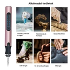 Kép 3/7 - Gravírozó toll készlet (59 db) beépített akkuval, USB töltéssel (ezüst)