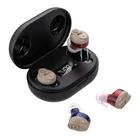 Kép 2/7 - Fülbe helyezhető mini hangosító eszköz digitális kijelzővel és Type-C töltőtokkal (bőrszínű) – MIN1246