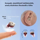 Kép 3/7 - Fülbe helyezhető mini hangosító eszköz digitális kijelzővel és Type-C töltőtokkal (bőrszínű) – MIN1246