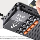 Kép 5/11 - Hordozható bluetooth zsebrádió LED kijelzővel, zseblámpával, MP3 lejátszó (fehér)