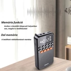 Kép 6/11 - Hordozható bluetooth zsebrádió LED kijelzővel, zseblámpával, MP3 lejátszó (fehér)
