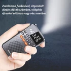 Kép 8/11 - Hordozható bluetooth zsebrádió LED kijelzővel, zseblámpával, MP3 lejátszó (fehér)