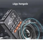Kép 9/11 - Hordozható bluetooth zsebrádió LED kijelzővel, zseblámpával, MP3 lejátszó (fehér)