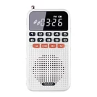 Kép 1/11 - Hordozható bluetooth zsebrádió LED kijelzővel, zseblámpával, MP3 lejátszó (fehér)