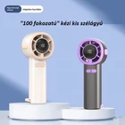 Kép 3/10 - Hordozható kézi ventilátor, USB újratölthető, digitális kijelzős, 100 sebességes (szürke)