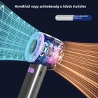 Kép 5/10 - Hordozható kézi ventilátor, USB újratölthető, digitális kijelzős, 100 sebességes (szürke)