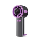 Kép 1/10 - Hordozható kézi ventilátor, USB újratölthető, digitális kijelzős, 100 sebességes (szürke)