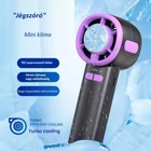Kép 4/10 - Hordozható kézi ventilátor, USB újratölthető, digitális kijelzős, 3 sebességes (szürke)