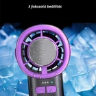 Kép 5/10 - Hordozható kézi ventilátor, USB újratölthető, digitális kijelzős, 3 sebességes (szürke)