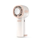 Kép 1/10 - Hordozható kézi ventilátor, USB újratölthető, digitális kijelzős, 3 sebességes (fehér)