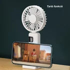 Kép 13/13 - Hordozható ventilátor, összecsukható, digitális kijelzős, USB töltéssel (fehér)