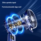 Kép 4/13 - Hordozható ventilátor, összecsukható, digitális kijelzős, USB töltéssel (fehér)