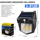 Kép 2/10 - Kültéri napelemes filament LED lámpa, vízálló, mozgásérzékelő funkcióval (3-9LED)