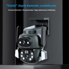 Kép 2/15 - Kültéri WiFi kamera, éjjellátó, mozgásérzékelős, kétlencsés, 4MP, IP67 vízálló (Q821)