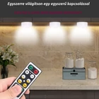 Kép 7/9 - Távirányítós szekrény lámpa, (6 db-os) elemes éjszakai fény készlet (2 távirányító + 3 fehér fény + 3 meleg fény)