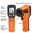 Kép 3/9 - Lézeres infra hőmérő pisztoly -50 - +600°C digitális LCD kijelzővel (T600)