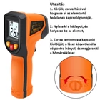 Kép 4/9 - Lézeres infra hőmérő pisztoly -50 - +600°C digitális LCD kijelzővel (T600)