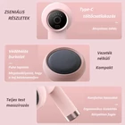 Kép 7/8 - Masszázspisztoly akkumulátoros, mélymasszázs masszírozó, 5 fejjel (fehér)