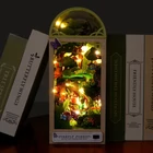 Kép 2/5 - Miniatűr ház DIY 3D fa puzzle könyvkuckó könyvtámasz (TC35 Firefly Forest)