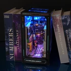 Kép 2/5 - Miniatűr ház DIY 3D fa puzzle könyvkuckó könyvtámasz (TC36 Nearly Future)