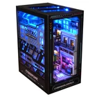 Kép 1/5 - Miniatűr ház DIY 3D fa puzzle könyvkuckó könyvtámasz (TC36 Nearly Future)