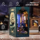 Kép 6/9 - Miniatűr ház DIY 3D fa puzzle könyvkuckó könyvtámasz (Tenger alatti fantázia világ)