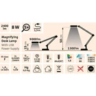 Kép 10/13 - Nagyítós asztali LED lámpa, 8W COB, 2400 lm, 5× nagyítás, (43161)