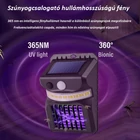 Kép 4/10 - Napelemes mozgásérzékelős fali lámpa lila fénnyel, szúnyogirtó funkcióval, kültéri kerti lámpa, (W792) fehér fény