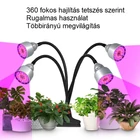 Kép 5/7 - Növény nevelő lámpa csíptethető, USB, fényerő szabályozós, teljes spektrumú (4 fej)