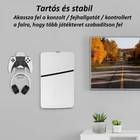 Kép 3/10 - PS5 Slim konzolhoz falra szerelhető, akasztós tárolóállvány fejhallgató-rögzítővel (fekete)